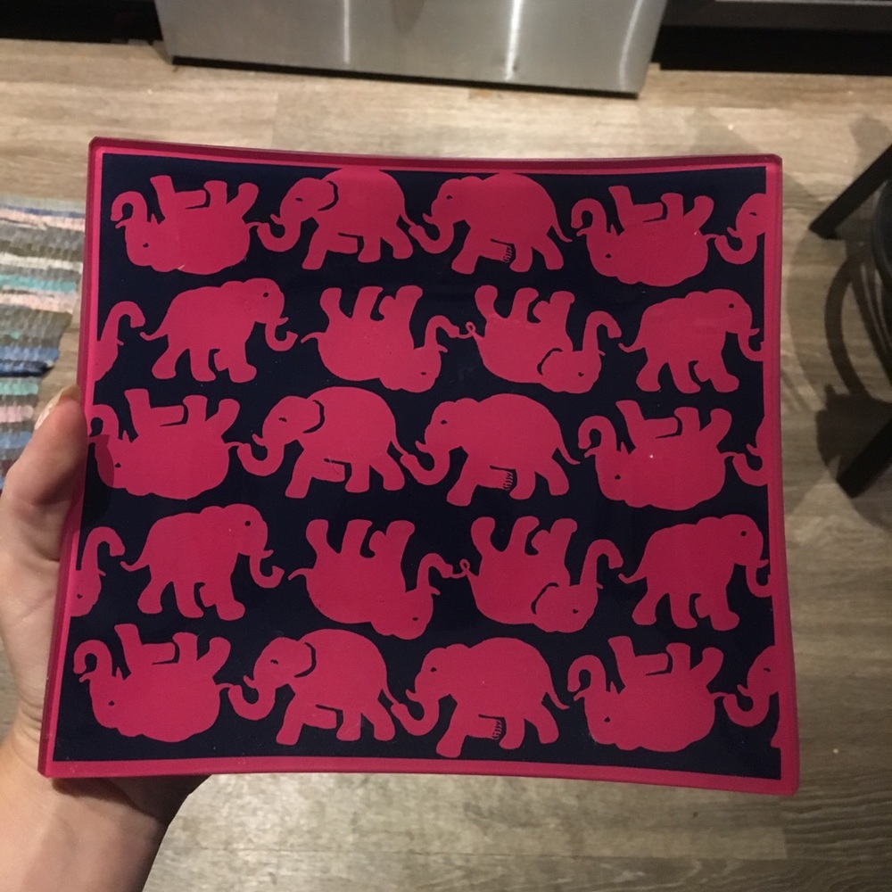 Lilly Pulitzer glass catch-all tray